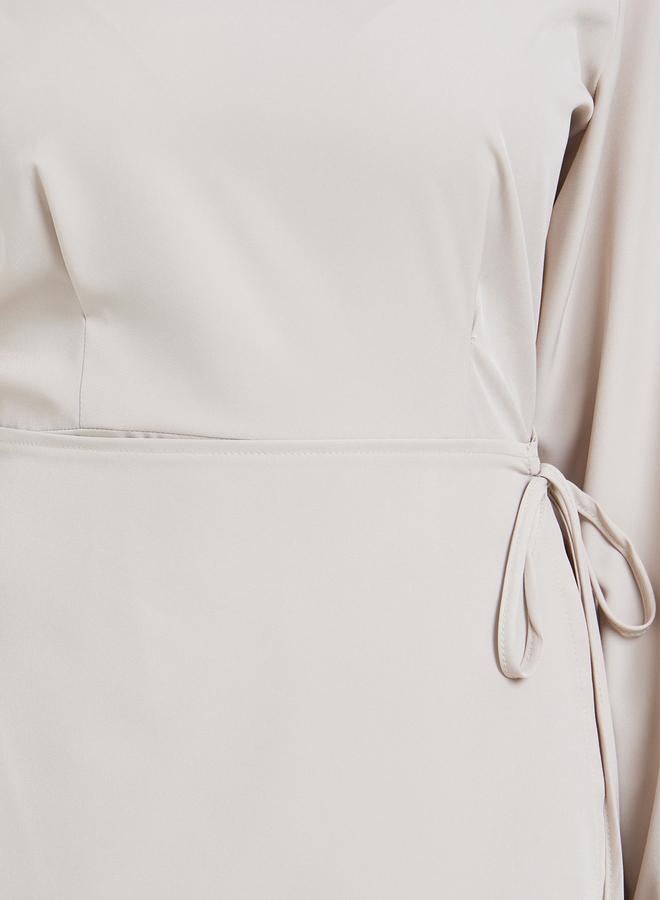 ستايلي فستان طويل بتفاصيل أربطة - Image 4